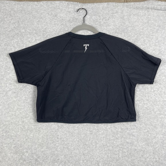 Tackma Mesh Crop Top Raglan Womens Size S Breathable Sporty Performance - Picture 2 of 7